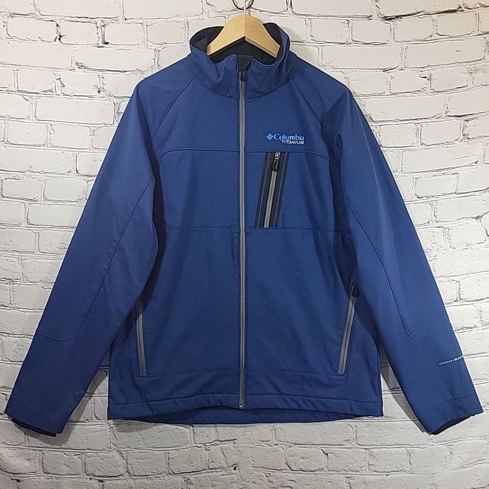 Columbia Mens Titanium Interchange Jacket Omni-Shield Coat Outdoor Hiking Blue L